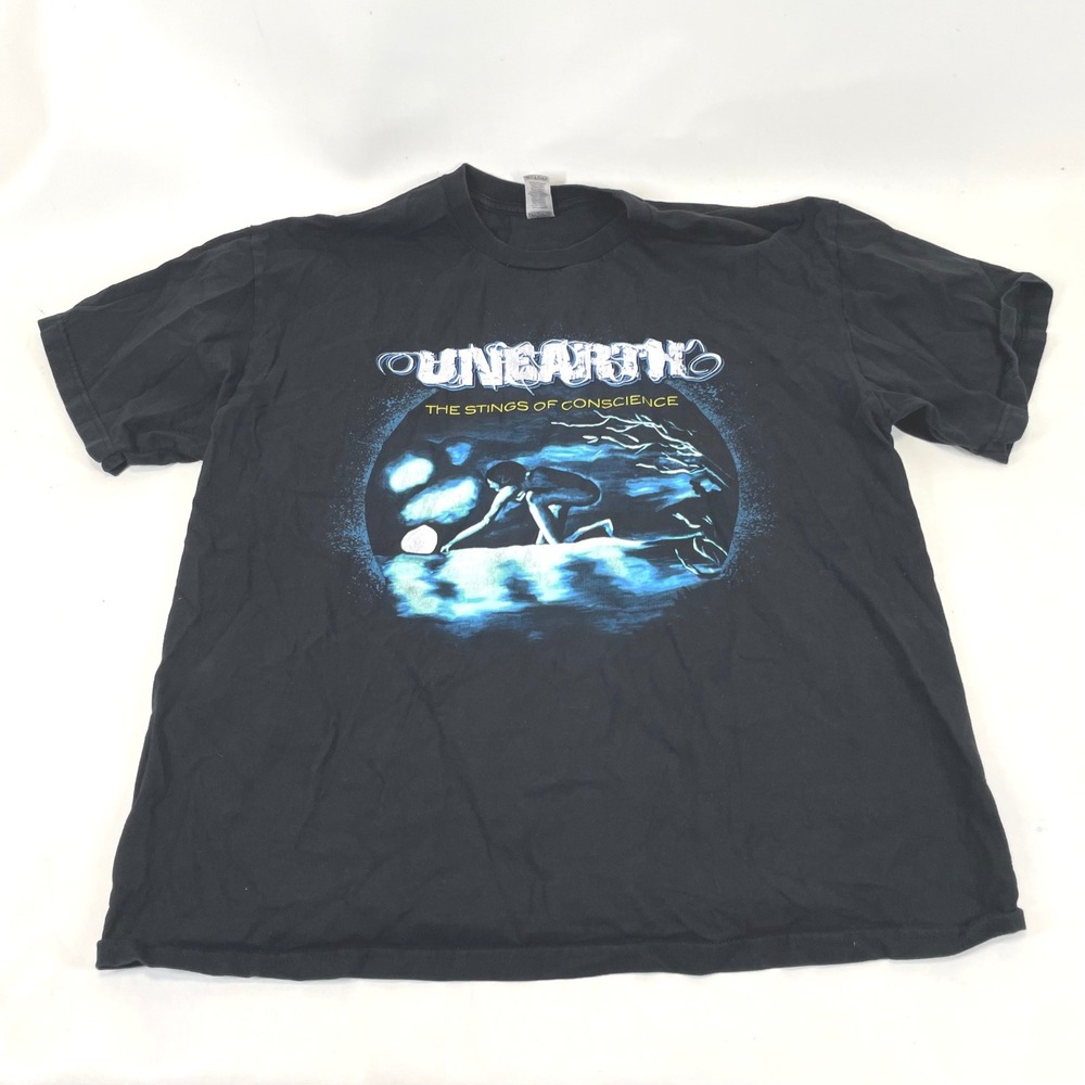 Unearth The Stings of Conscience Band T-Shirt XL Black Gildan Hammer Metalcore